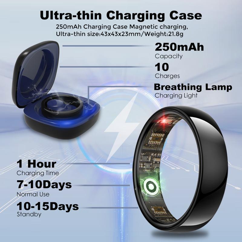 Miro R1/R09 Smart Ring – Longer Battery Life, Thinner Design | 5ATM Waterproof | Multisport | Sleep Monitor | Remote Camera | Short Video Control