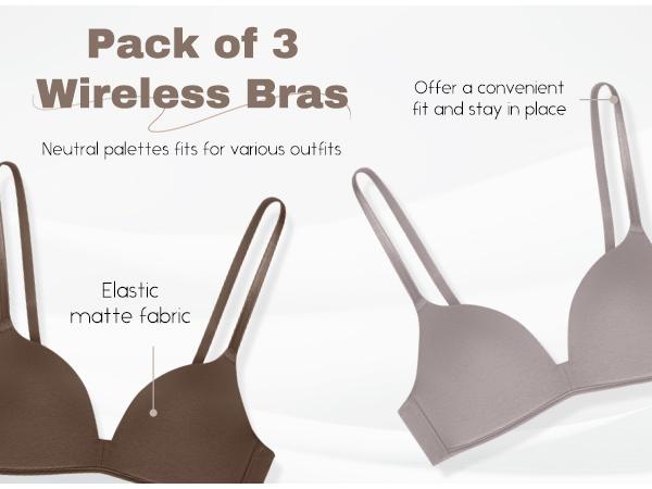Eleplus 3 Pieces Lightly Lined Wireless Bras for Women Comfy Plunge T Shirt Bra Pack Style Womenswear for Everyday & Bridal Events #SummerVibes Eleplus 3 Pieces Lightly Lined Wireless Bras for Women Comfy Plunge T Shirt Bra Pack Style Womenswear for Everyday & Bridal Events #SummerVibes