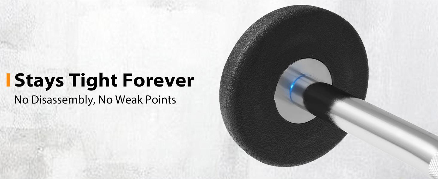 MIKOLO Pre-Loaded EZ Curl Bar - PVC Fixed Barbell Set for Strength Training & Weightlifting