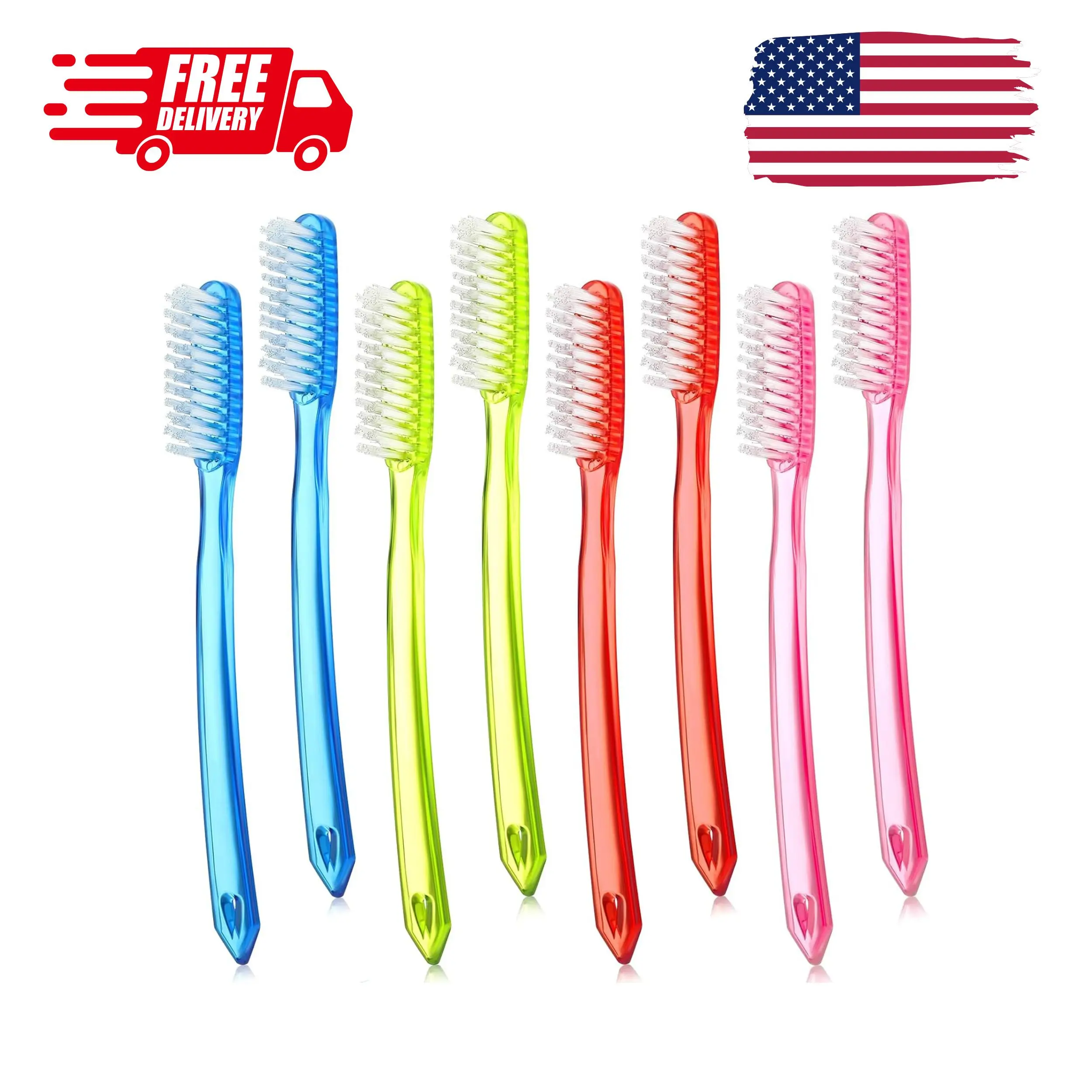8 Pieces Extra Hard and Firm Toothbrush