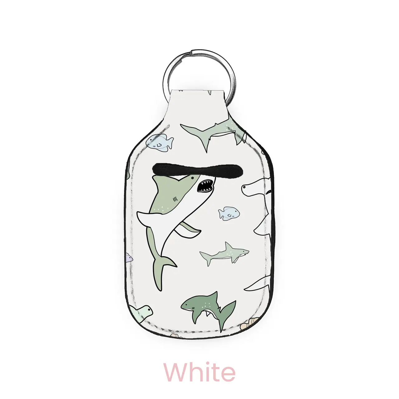 abbyrose Sharks & Minnows Hand Sanitizer Holder White