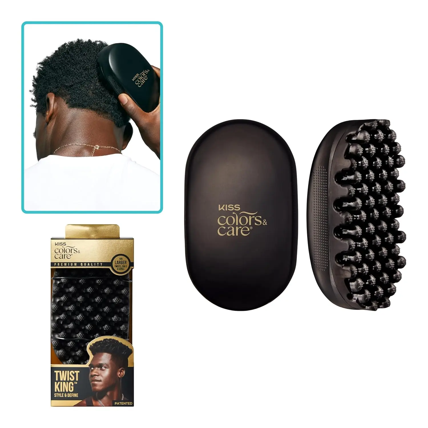 Kiss Twist King Hair Twisting Tool KTWS04 Manual Hair Twister for Defined Twists Dreadlocks Coil Styling Tool Durable Washable Barber Salon Hair Styling Tool for Textured Hair