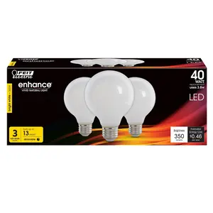 Feit Electric 40 Watt Replacement Bright White 3000K G25 Dimmable Frosted LED Light Bulb 3 Pack