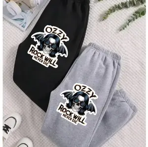 Ozzy Rock Will Never Die Sweatpants, Retro Metal Skull Graphic Jogger Pants For Men Women, Unisex Streetwear Joggers, Casual Pants, All Seasons