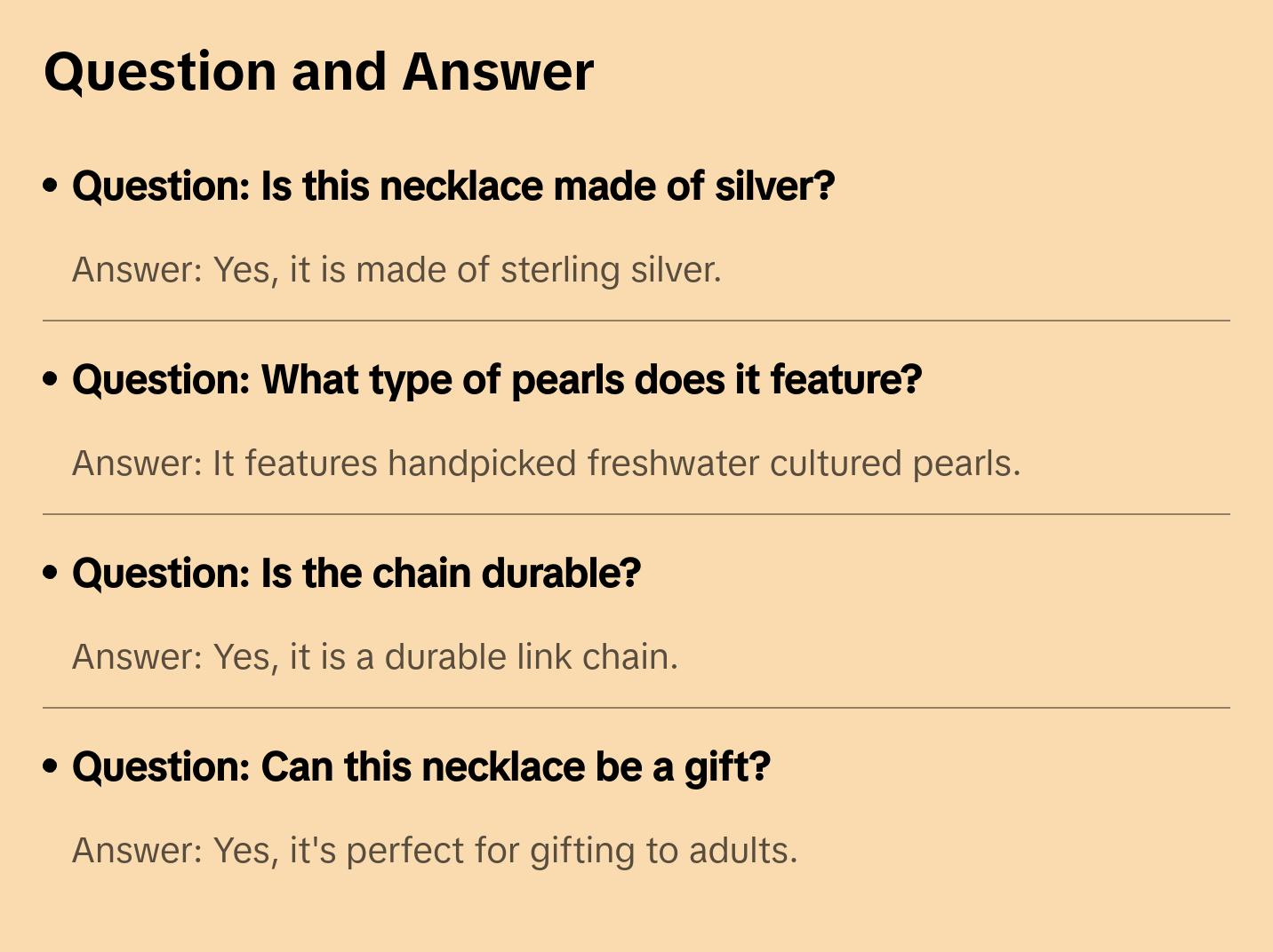 Sterling Silver and Pearl Cat Chain Necklace