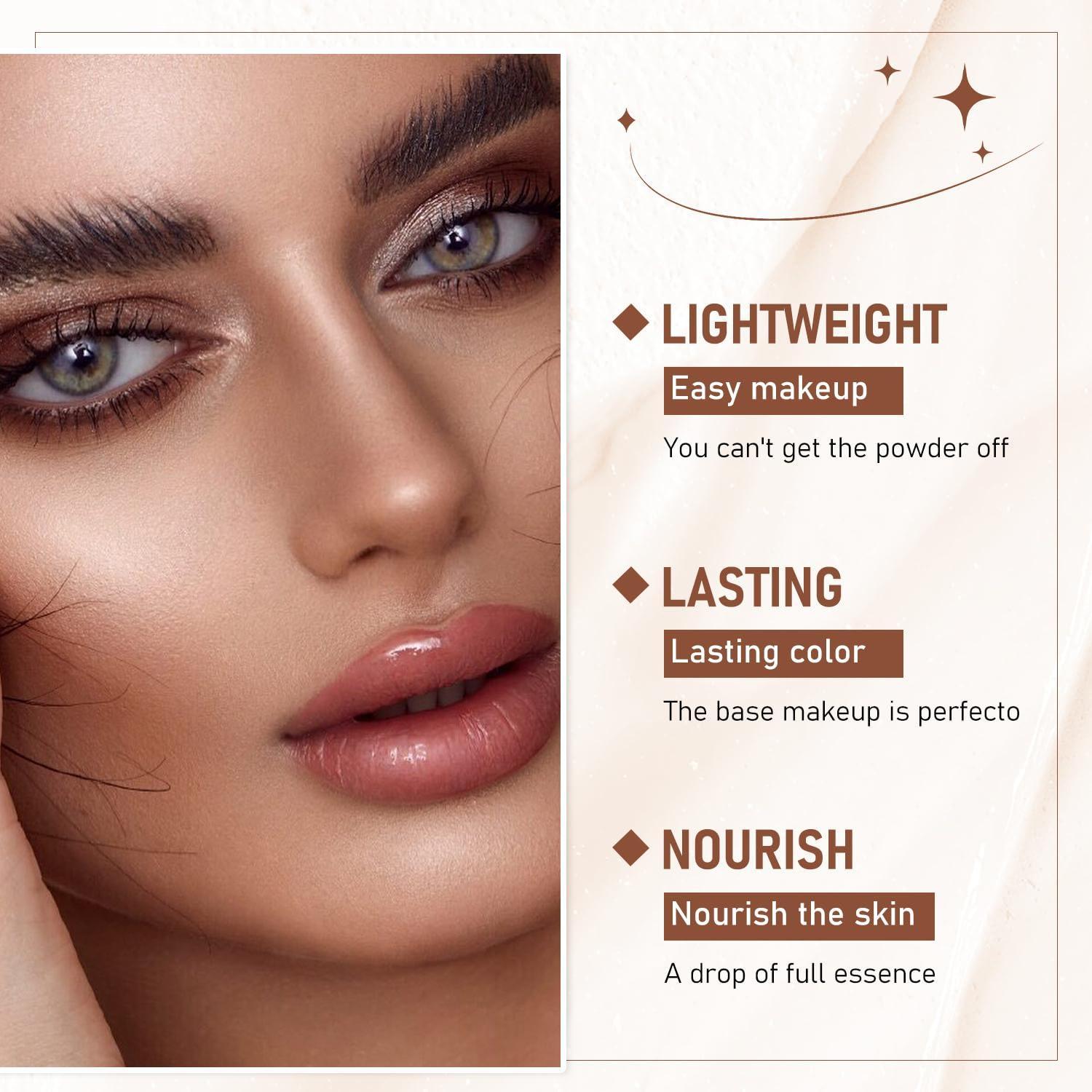 Luminous Dual-Ended Concealer Foundation Stick with Built-in Brushes  24H Long-Lasting Waterproof Sweatproof One-Swipe Even Flawless Base Clear Radiant Skin Foundation Stick