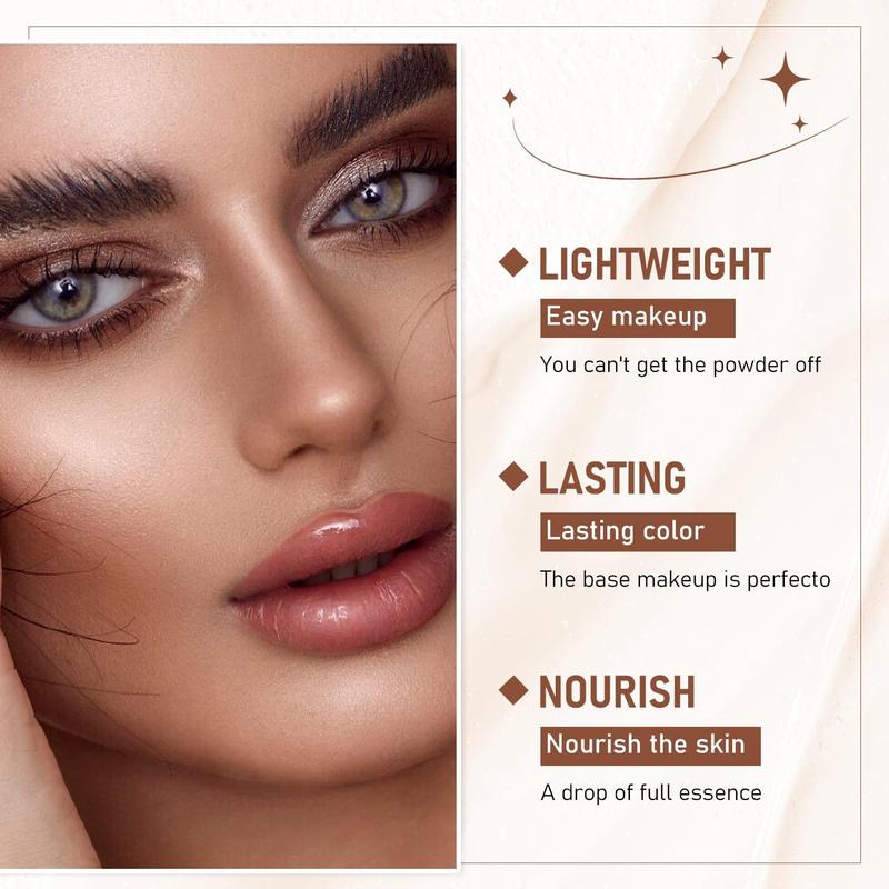 Luminous Dual-Ended Concealer Foundation Stick with Built-in Brushes  24H Long-Lasting Waterproof Sweatproof One-Swipe Even Flawless Base Clear Radiant Skin Foundation Stick