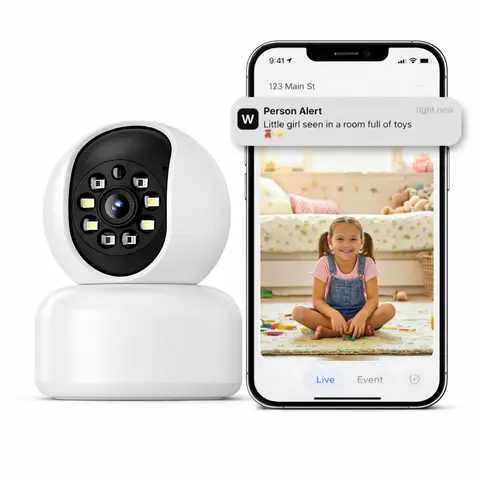 Hawkray Automatic Indoor Smart Pet Monitor for Multi-Pet Homes - 360° Coverage, 3MP 2K HD, AI Recognition, 2-Way Audio, 2.4G Connectivity, Night Vision, Activity Tags, Home Security Camera