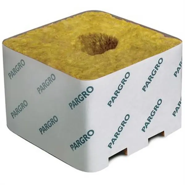 Pargro GRD328451 Jumbo Size Cube Shape Pre-Cut Rockwool Blocks - 6x6x4 in., Hole Centered, Loose Box Packaging for Home Improvement Garden Supplies