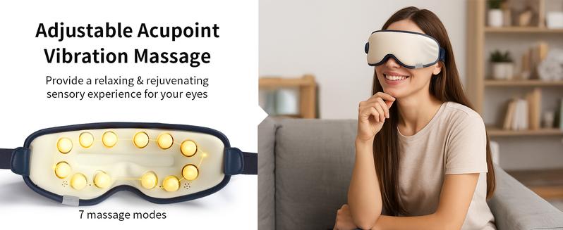 Eye Massager with Heat, Valentine's Day for Women Men Her Him, Heated Eye Mask for Dry Eyes, Migraine Relief, Strain Relief, Improve Sleep Gifts for Mom Dad