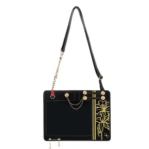 THE JUNCO Original Love and Deepspace Xavier King ITA Bag – Light Meal Edition Convertible Crossbody Shoulder Bag & Backpack, Clear Window Display for Pins, Lightweight Everyday Bag for Women for Commute & College