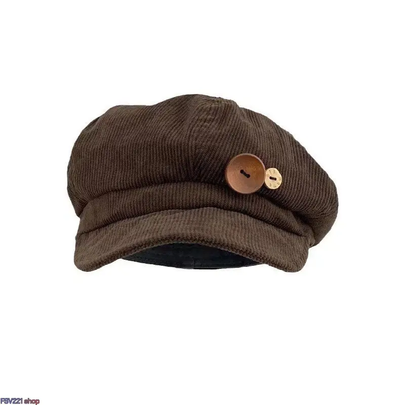 Unisex Vintage Octagonal Beret - Japanese Style Button-Top Baker Boy Newsboy Cap, Soft Flannel Artist Hat, Lightweight Comfortable Fall Streetwear Hat for Women, Travel & Photoshoot Outfits, Hats For Women，Casual & Vintage Outfits campingessentials