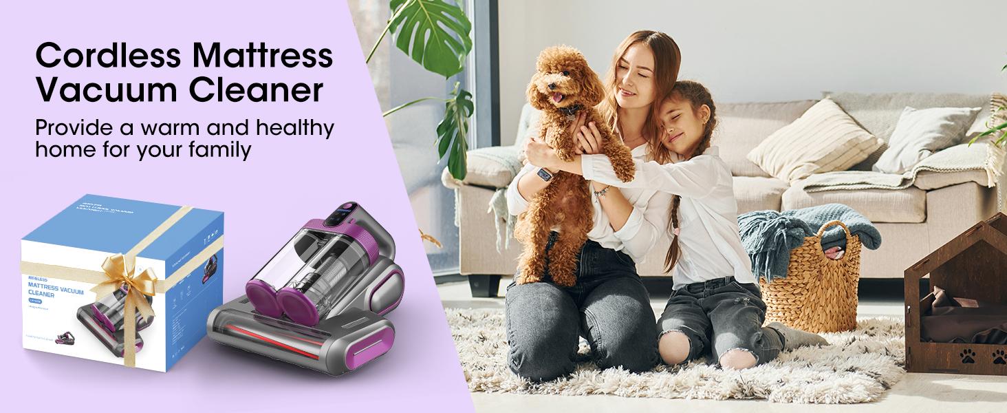 Cordless Mattress Vacuum Cleaner, 16Kpa Cordless Bed Handheld Vacuum, vacuum cleaner with 253.7nm UV-C Light, HEPA Filter & Ultrasonic, Versatile Portable Vacuums for Bed, Sofa, Couch, Crib Cordless Mattress Vacuum Cleaner, 16Kpa Cordless Bed Handheld Vacuum, vacuum cleaner with 253.7nm UV-C Light, HEPA Filter & Ultrasonic, Versatile Portable Vacuums for Bed, Sofa, Couch, Crib