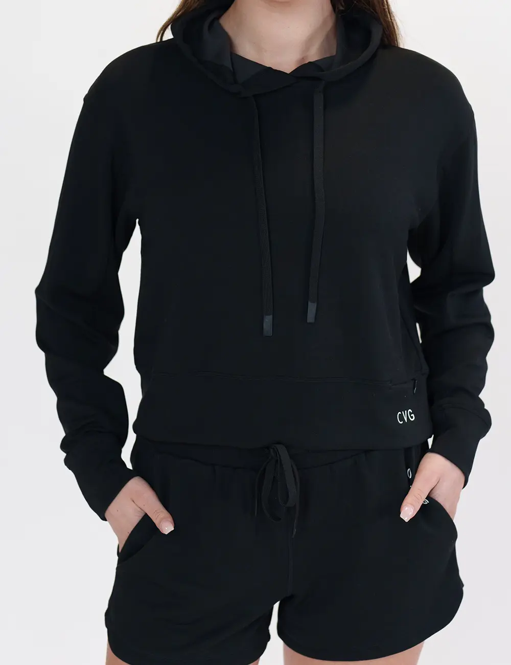 CVG Luxe Hoodie Black Fit Soft, Polyester, Spandex