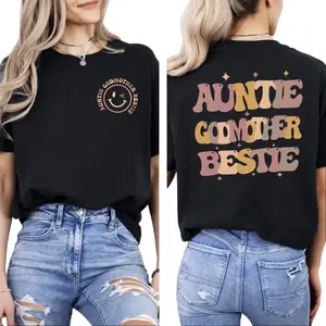 Auntie Godmother Bestie Shirt, Cute Auntie T Shirt, Godmother Sweatshirt, Bestie Tee, Godmother Announcement Gift, Mothers Day Gifts, Unisex Long Sleeve Crewneck Tee, Classic Streetwear