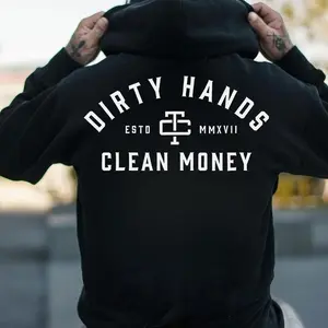 Men's hoodeds Trending Mechanic Unisex Shirt, Hoodie, Sweatshirt for Workwear Streetwear, Back Side Printed, ESTD MMXVII, Work Hard Dirty Hands Clean Money Casual Menswear Unisex Hoodies