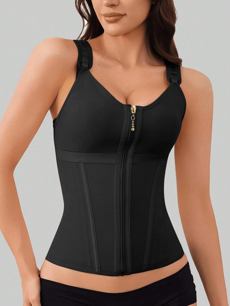 SOBNDY Waist Trainer adjustable Corset for Women Tummy Control Sport Workout Colombian Shaper with Zipper Wireless Bras Push Up FallFreshness FallFreshness Fit Shapewear