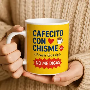 [Sale off up to 50%] Cafecito Chisme Cup, Spanish Cafecito Mug, Mexican Theme Coffee Lovers, Spanish Cafe Gift For Latina Mexican Friend, Mom, 11oz & 15oz ceramic mug