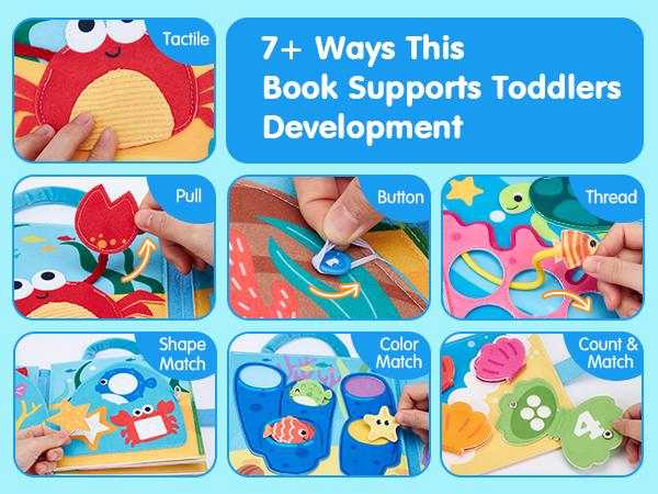 hahaland Ocean Busy Book for Toddlers 1-3, Montessori Toys Sensory Activity Busy Board, Travel Toy for 1 2 3 Year Old Boys Girls, Educational Fine Motor Skills Learning Toy, Toddler Birthday Gift hahaland Ocean Busy Book for Toddlers 1-3, Montessori Toys Sensory Activity Busy Board, Travel Toy for 1 2 3 Year Old Boys Girls, Educational Fine Motor Skills Learning Toy, Toddler Birthday Gift
