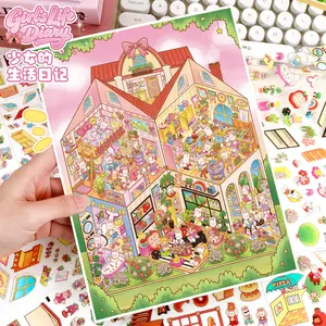 Sweet Life Scene Sticker Set – Stair Town & My Girl Life Collection, Miniature Scene Stickers for Journaling, Scrapbooking, Adult Stress Relief, Holiday Decoration & DIY Crafts