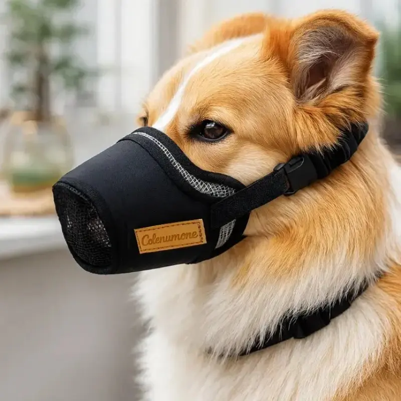 Adjustable Dog Bite Proof Muzzle, Breathable Mesh Material, Prevents Barking & Chewing, Safe for Walking Pets, Training Gear, Training Aid, Pet Supplies Essential
