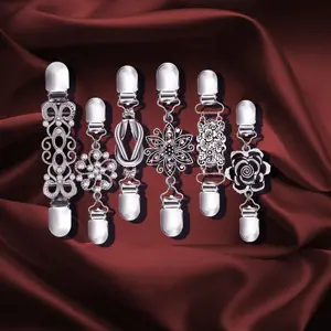 6pcs Vintage Waist Clips Shirt Dress Cardigan Clip Sweater Shawl Brooch Jacket Clip Fashion Set Women'S Waist For Knitted Shawls,