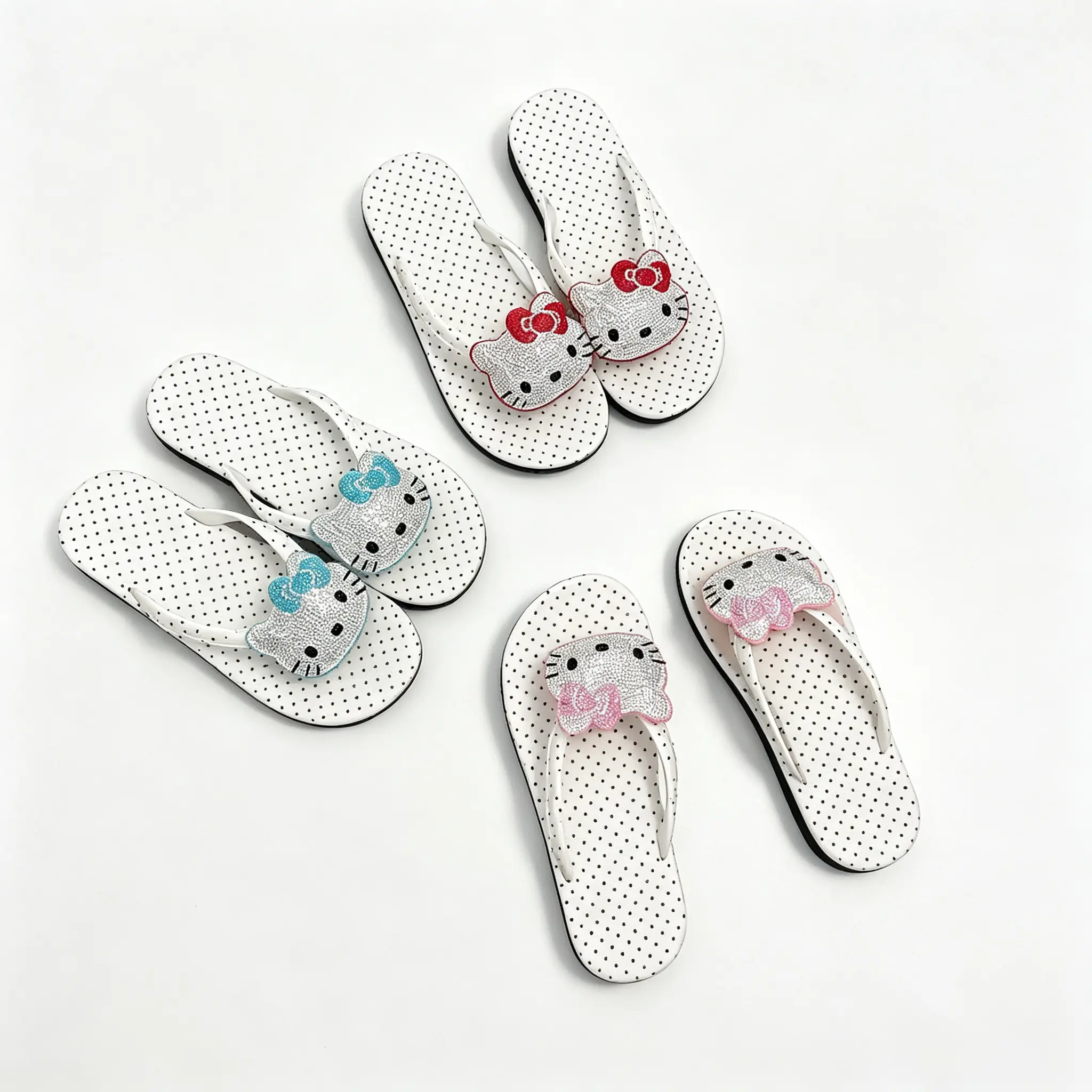 Sanrio Hello Kitty Blue Platform Flip‑Flops, Height‑Enhancing Summer Slide Sandals Non‑Slip Beach Slippers for Women Girls