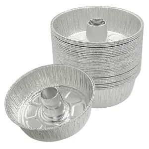 7.7 Inch Angel Food Cake Pan , 30Pcs Aluminum Round Tube Pan Chiffon Cake Mold Baking Tin , Baking Cake Mold Baking Tins for Biscuit Bagels Muffins