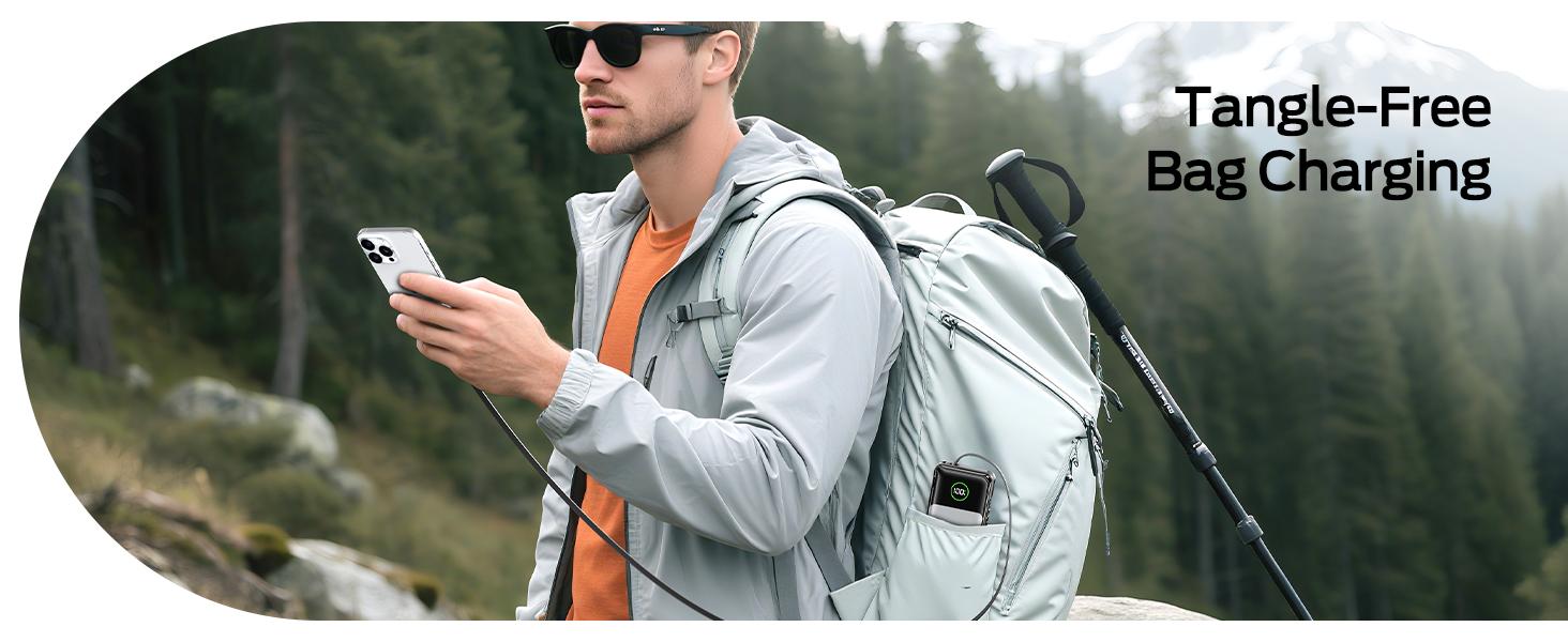 MOVE SPEED 3 in 1 Portable Phone Charger, 10000mAh 35w /20000mAh 65W GaN Battery Pack with Built-in Retractable 2.3ft USB-C Cable and Foldable Wall Plug, Travel Power Bank for iPhone 16/15 Series, Galaxy