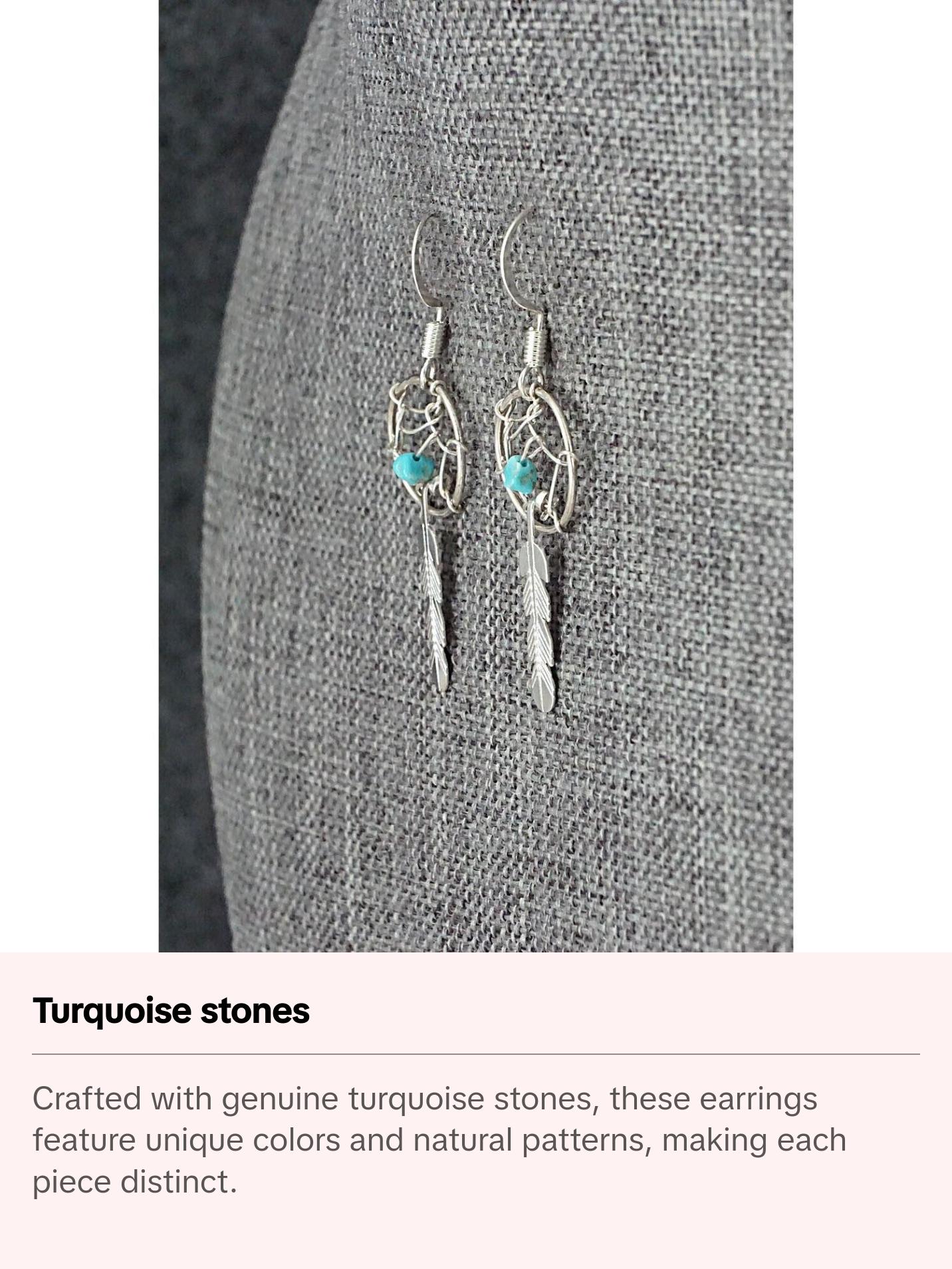 Turquoise & Sterling Silver Earrings - Helena Yazzie