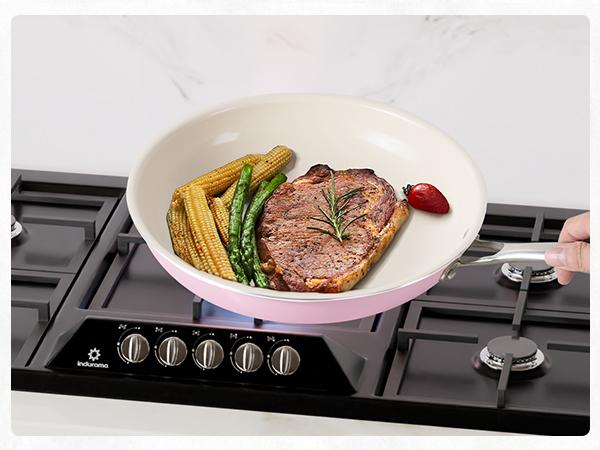 【New Year Deal】Kikcoin 3-Piece Ceramic Nonstick Frying Pan Set – 8" 9.5" 11", PFAS/PTFE/PFOA Free, Non-Toxic, Stay-Cool Stainless Steel Handle, Dishwasher & Oven Safe