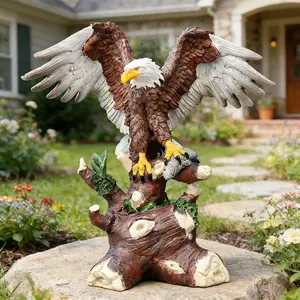 Majestic Eagle Statue - Realistic Soaring Bird Sculpture, Resin Indoor/Outdoor Decoration Suitable for Home, Garden,, Office - Elegant Eagle Sculpture for Indoor & Outdoor Decorative Statues, Festival Gift