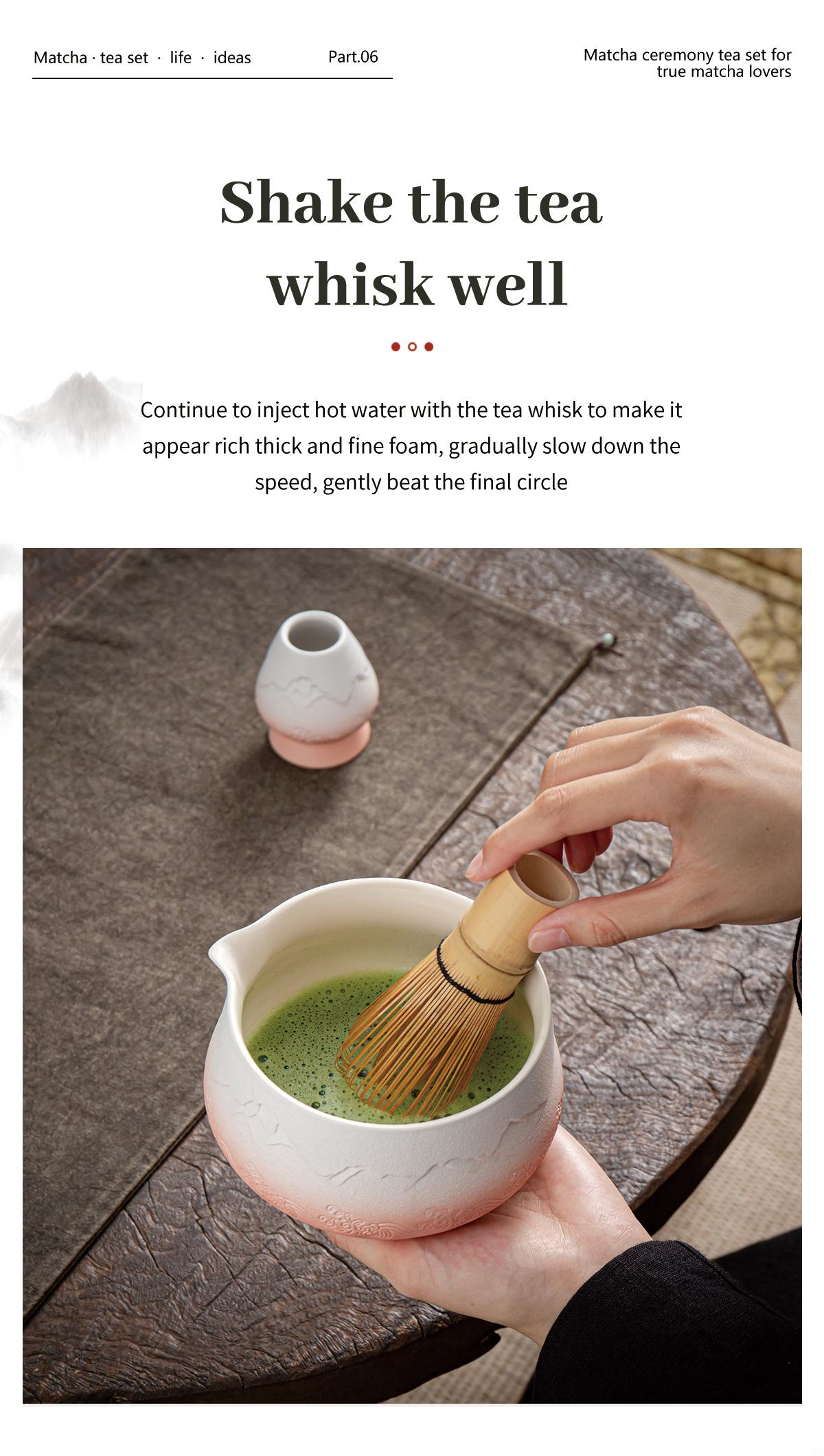 TEANAGOO Christmas Blue Matcha Set 7-Piece Matcha Kit with Gradient Ceramic Bowl Bamboo Whisk Scoop & Sifter Cozy Holiday Gift for Tea Lovers
