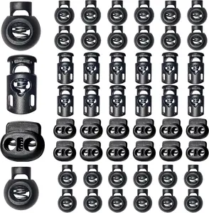 48Pcs Upgraded Plastic Cord Lock, Cord Locks - Draw String Clip with Spring Toggle Stoppers Buttons for Drawstrings, Shoelaces, Paracord ZUSHALLMY