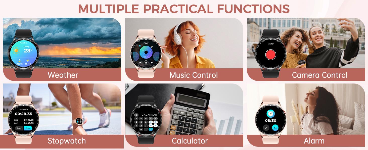 JELLOO T97 Smart Watches For Men Women with Earbuds (Call Receive/Music Playback) Multifunctional Sports Watch 100+ Sports Modes Step Counter Mens Smartwatch for Android Perfect Gifts for Men Women