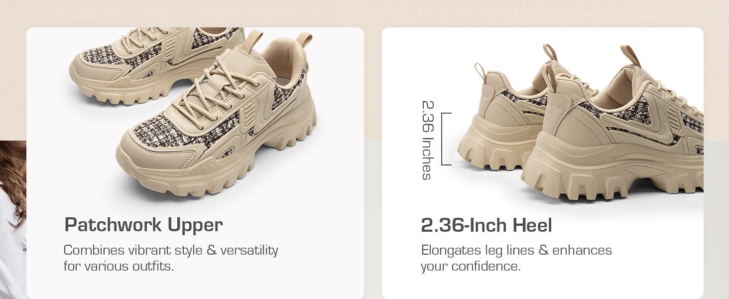 Dream Pairs Women's Platform Chunky Fashion Sneakers Walking Lace-Up Comfortable Sneakers Workout Sport Work Casual Tennis Shoes