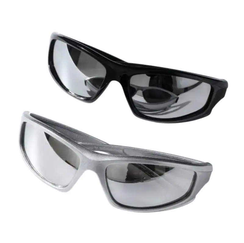 2Pcs Unisex Y2K Full Rim Polarized Sunglasses, Casual Sporty Fashion Eyewear in Black And Silver Tone, Classic Stylish Daily Accessory, Suitable for Summer Outings, Street Styling And Everyday Casual Wear for Men ,father's day gifts