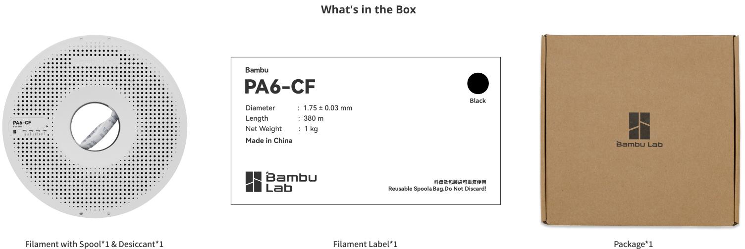 Bambu Lab PA6-CF, 3D Printing Filament and Materials