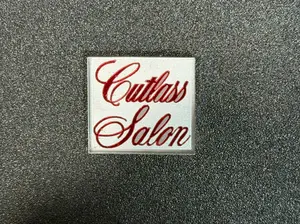 Oldsmobile Cutlass Salon Trunk Lock Cover Insert Emblem Reproduction Red Mirror and Silver