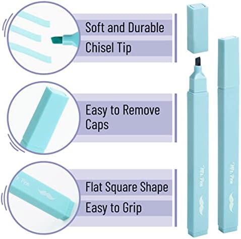 Aesthetic 8 Pcs Pastel Highlighters Set – with Chisel Tip, Candy Colors – No Bleed, Assorted Colors for Bible Study, Journaling & Note-Taking gel pen pencil  sharpener 0  .  5  mechanical  pencil