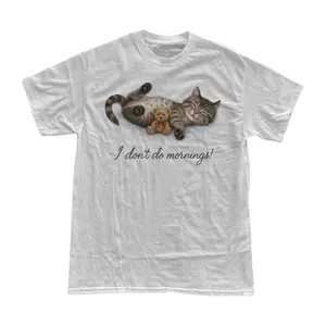 The I Don’t Do Mornings Sleeping Cat Shirt, Cute Cat Shirt, Gift For Woman, Gift For Men, Womenswear Top Underwear Streetwear, Trending Shirt