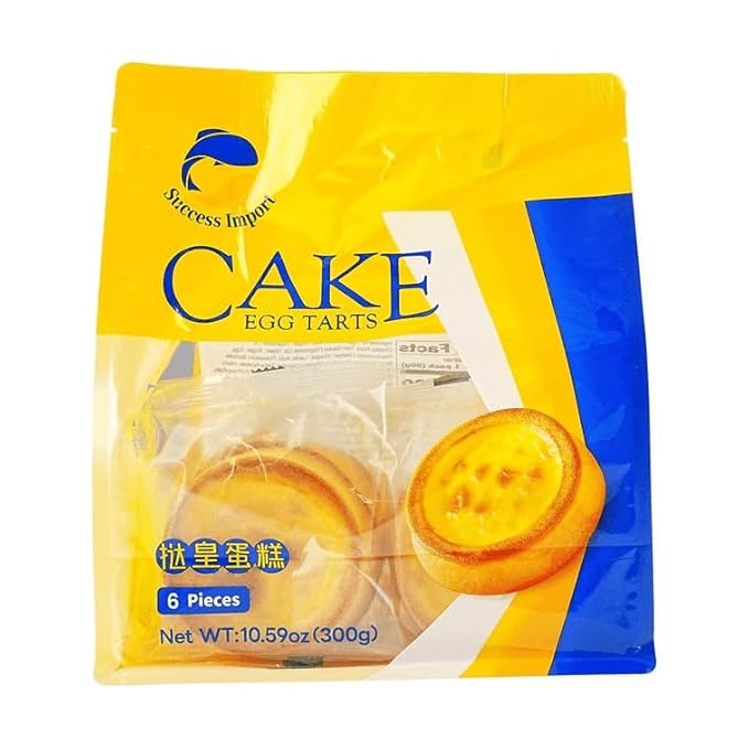Egg Tarts Cake Snack, 6 Pieces Individually Wrapped 10.59oz, Egg Tarts Cake 300g