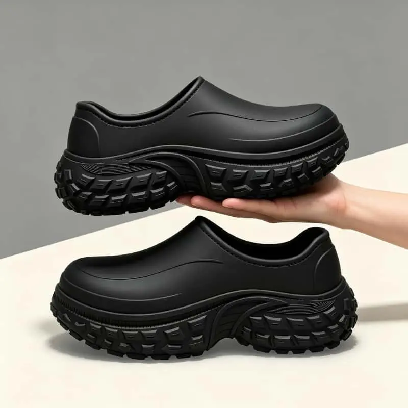 Men’s non-slip, wear-resistant, soft-soled closed-toe slippers/sandals with a “stepping-on-poop” feel, waterproof, suitable for kitchen work
