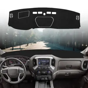 Canvcle Dash Cover Fits for 2019-2023 Chevy Silverado 1500 2500HD 3500HD/GMC Sierra 1500 2500HD 3500HD (Only Fit Dashboard Has a Center Tray) UV Rays Protector