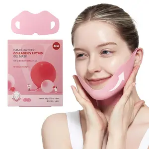 Camellia Deep Collagen Chin Lifting Gel Mask – Zempic Neck Solution, Double Chin Reducer, Defined Jawline Shaper, Firming, Jeju Camellia Ingredients for Skin Repair