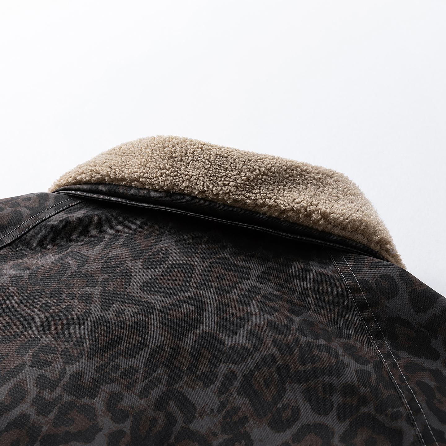 Men's Vintage Leopard Print Lapel Fleece Lined Warm Jacket Autumn Winter Trendy Casual New Coat quilted jacket winter outfits Stylish Menswear Functionality