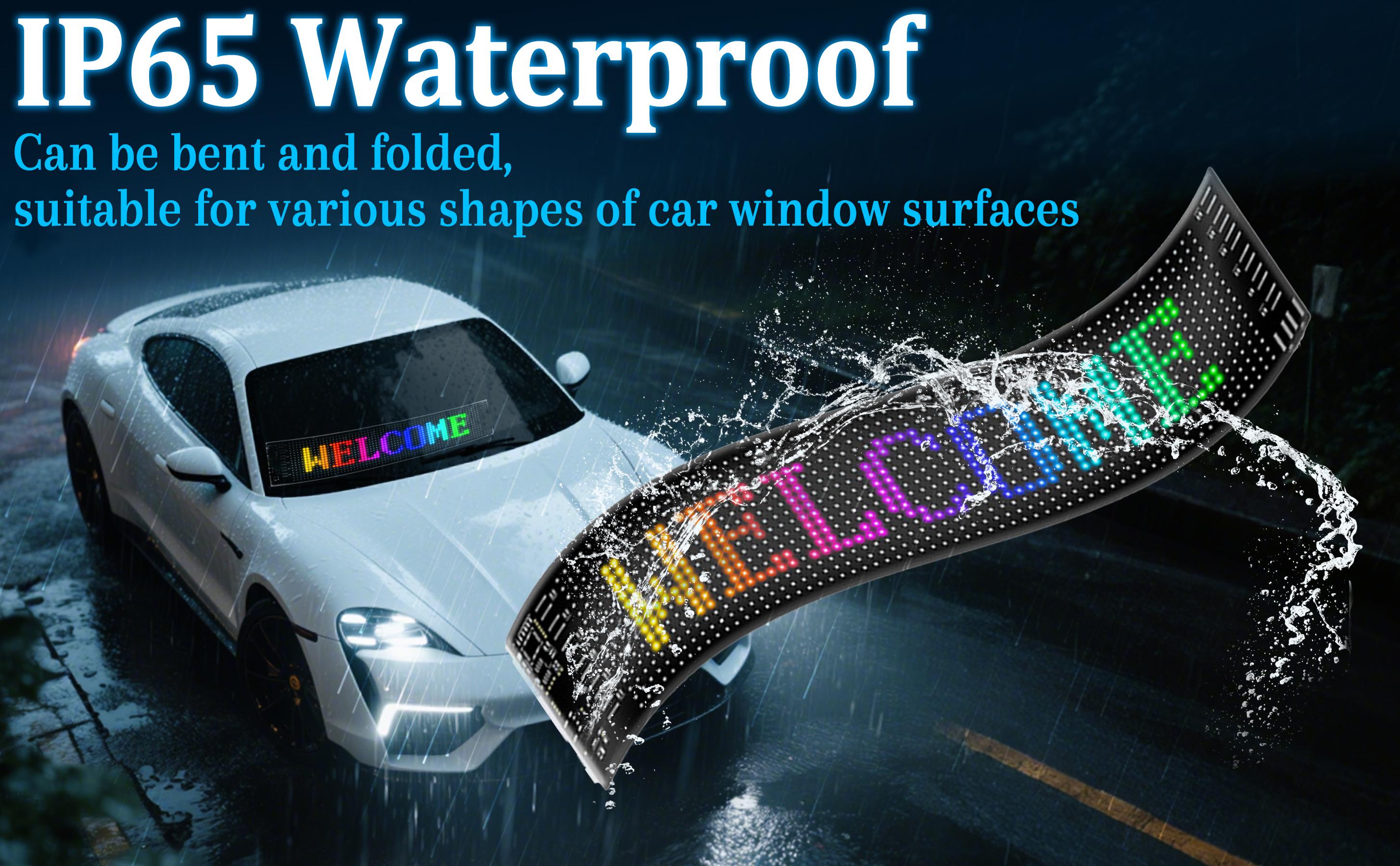 DIBMS Devil eyes For Vehicle, Truck, LED Matrix Panel, LED Sign For Car: Programmable, Bluetooth APP Control,Wireless APP-Controlled Scrolling LED Screen, Dynamic USB-Powered LED Display Screen