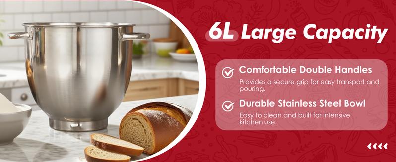 Kitchen in the box Stand Mixer, 6.5QT 10-Speed Tilt-Head Electric Stand Mixer, 3-In-1 Kitchen Mixer with Bowl, Dough Hook, Whisk and Beater, Food Mixer for Baking, Cake and Most Home Cooks