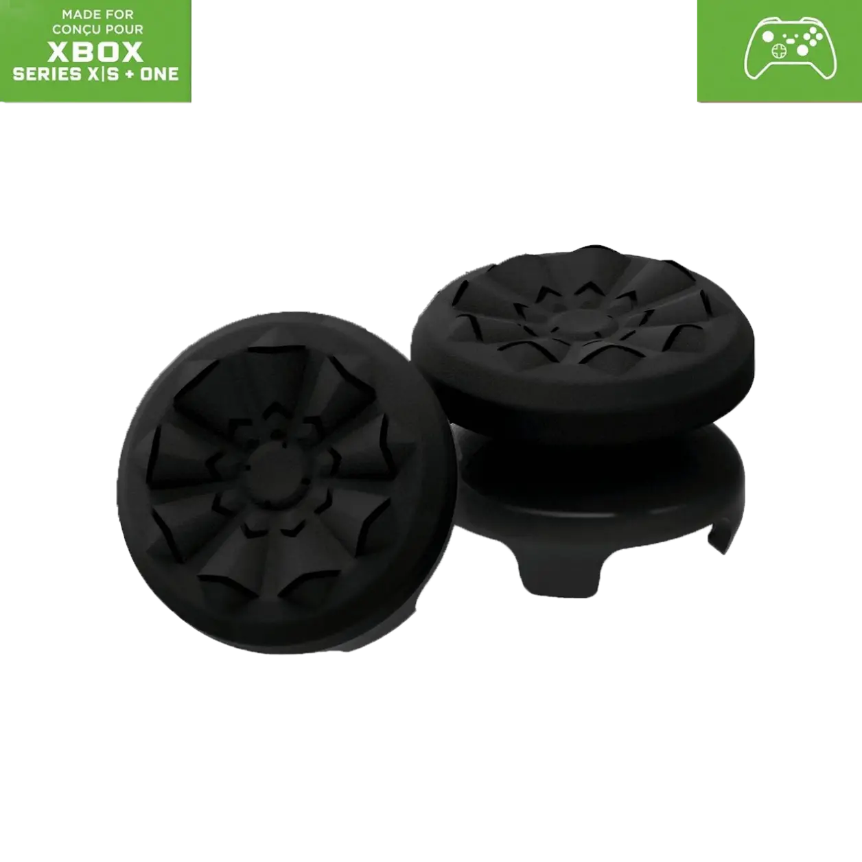 Game controllers suitable for Xbox One and Xbox Series X controllers, 2, 1 high-level, 1 mid-level, black rubber controllers, improve the accuracy of player controller aiming and triggering control controllers Console Thumb Grip