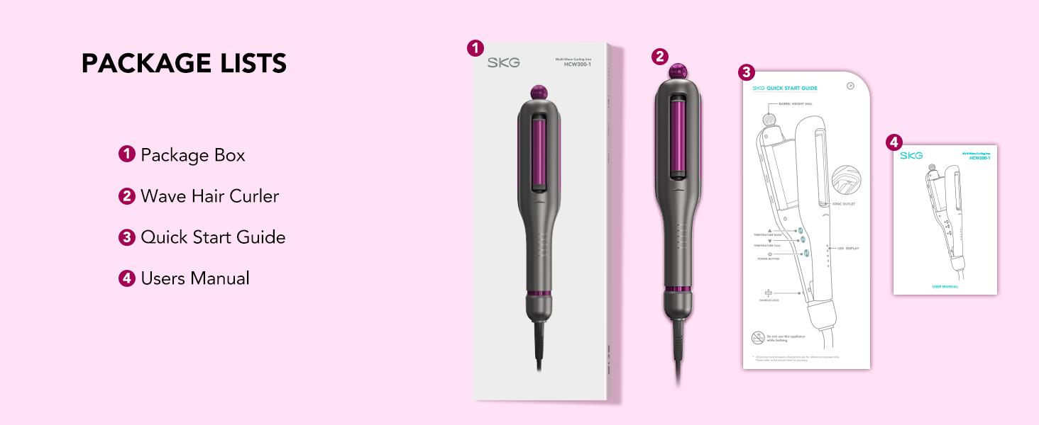 SKG WaveFlex 4-in-1 Adjustable Hair Waver Crimper – Beach Waves Curling Wand, Mermaid Hair Style, Ceramic 4 Barrel Sizes, 5 Temp Settings & Negative Ionic Care, Fast Heat-Up, Safe and Easy to Use SKG WaveFlex 4-in-1 Adjustable Hair Waver Crimper – Beach Waves Curling Wand, Mermaid Hair Style, Ceramic 4 Barrel Sizes, 5 Temp Settings & Negative Ionic Care, Fast Heat-Up, Safe and Easy to Use